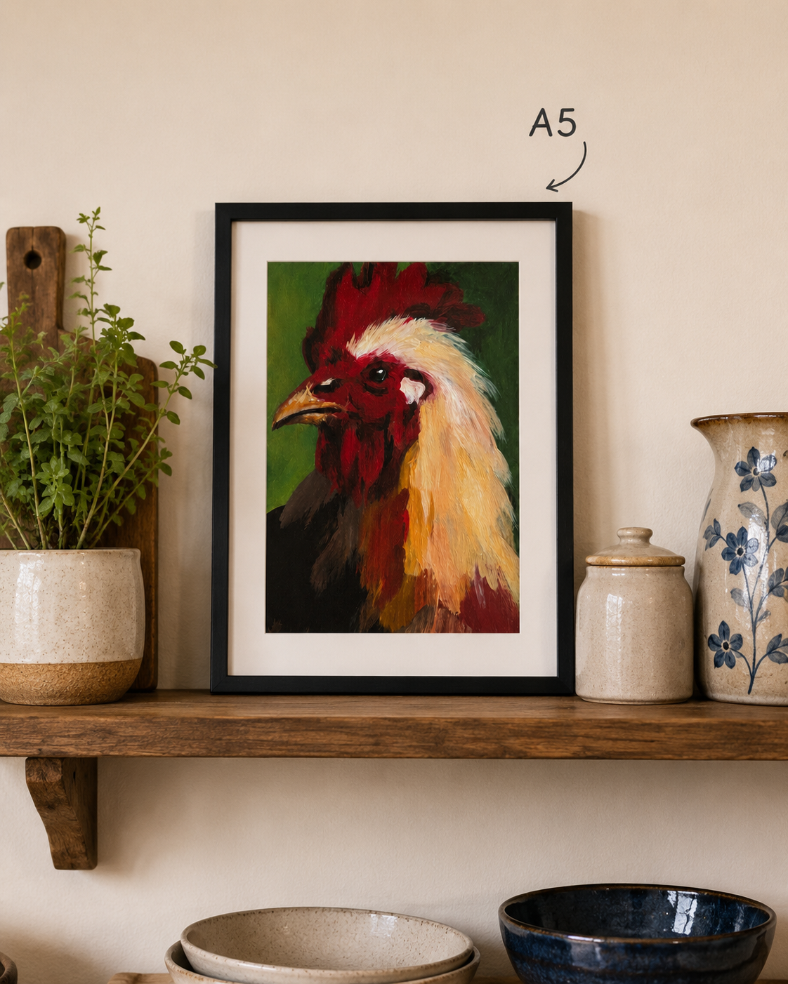 Proud Rooster A5 Fine Art Print